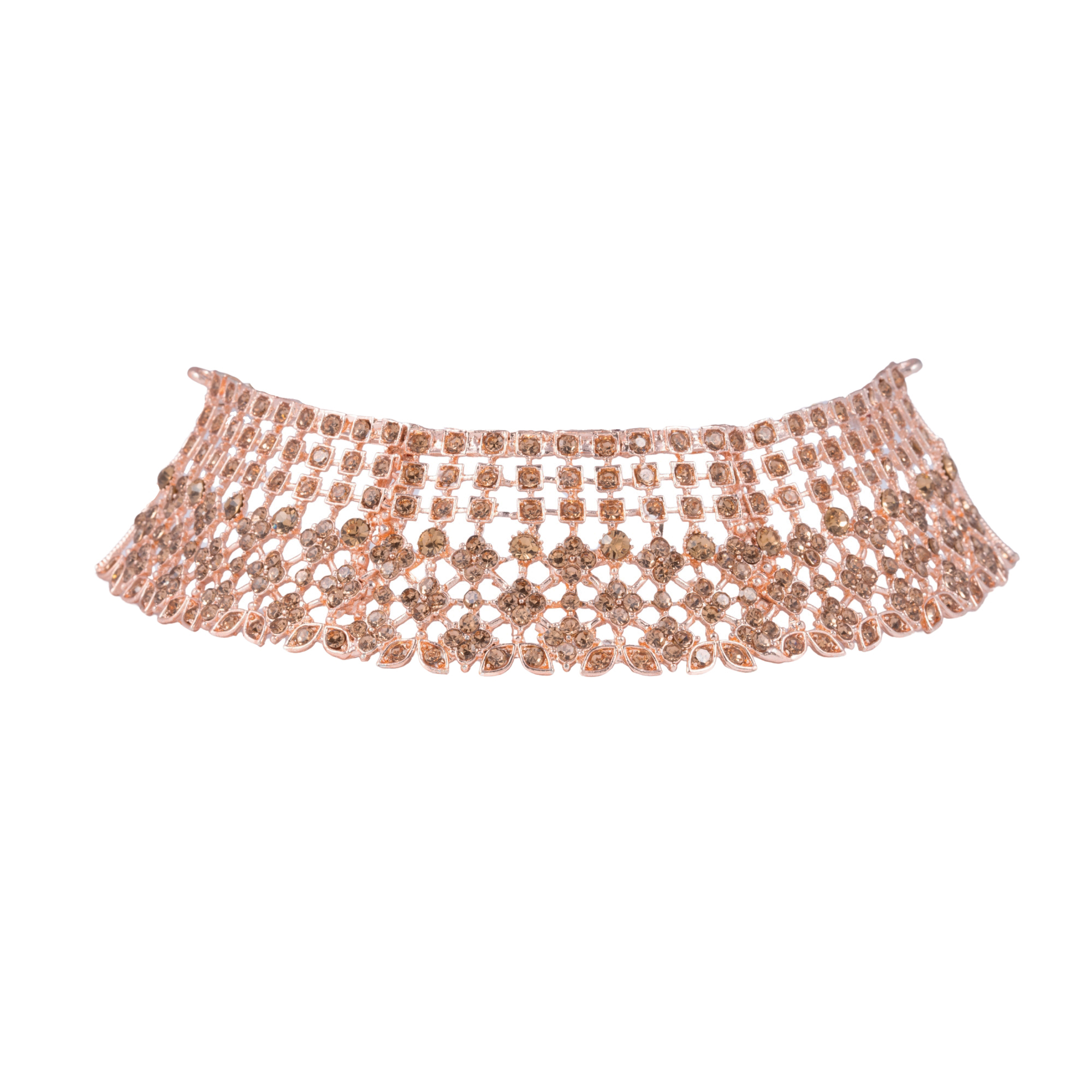 Elegant Gold-Plated Floral Choker Necklace Set - Image 2