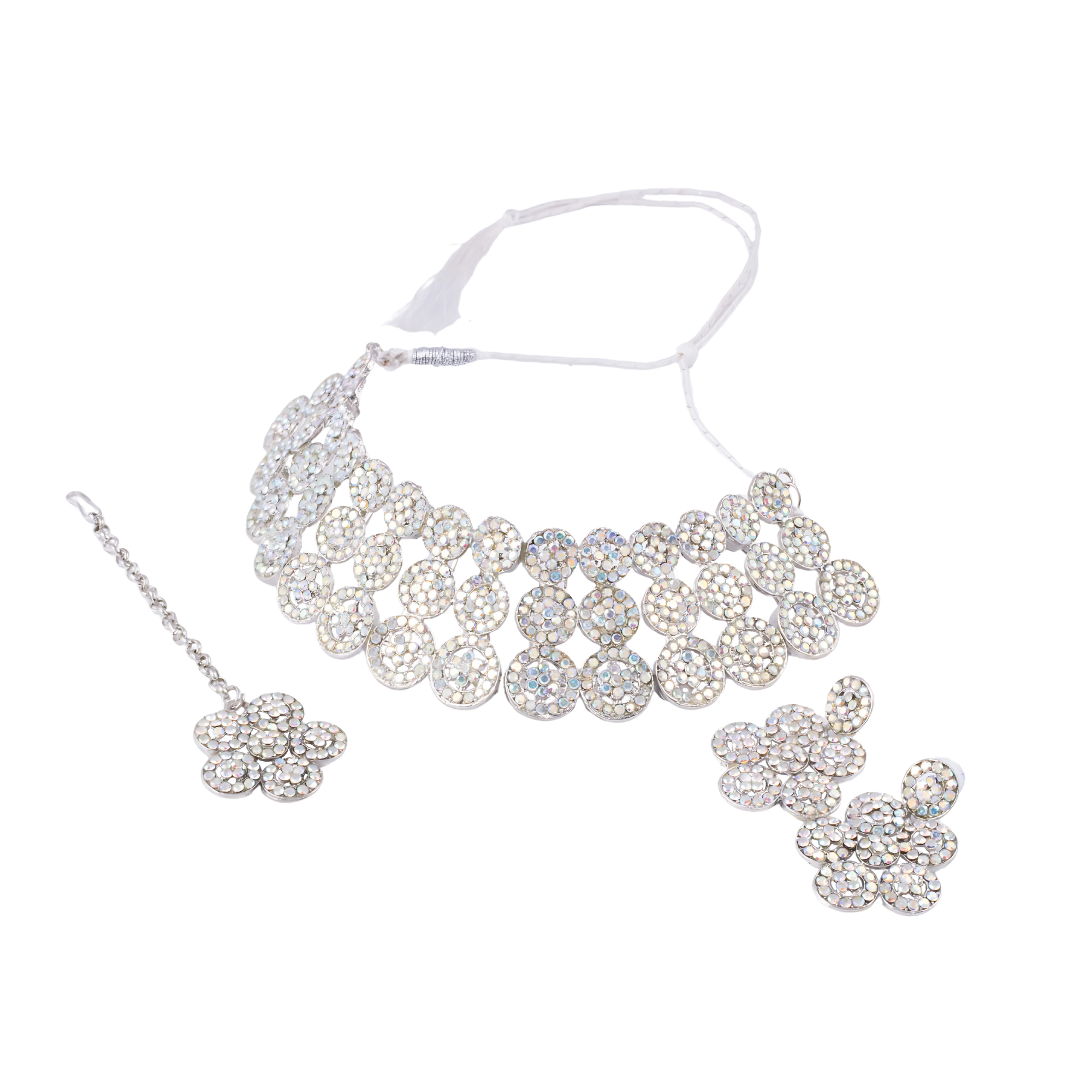 Sparkling Crystal Stone Choker Jewellery Set - Image 2