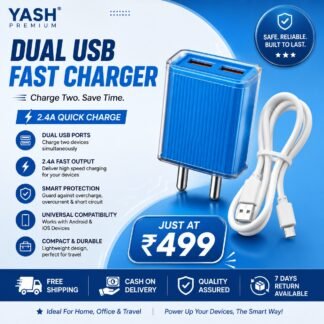 Dual USB Fast Charger (2.4A, Quick Charge)