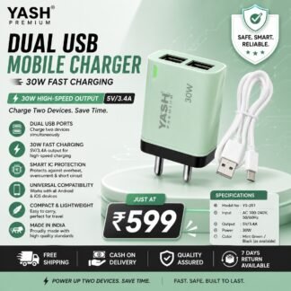 Dual USB Mobile Charger 30W Fast Charging