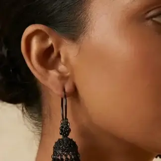 Ethnic Black Jhumka Earrings for Women