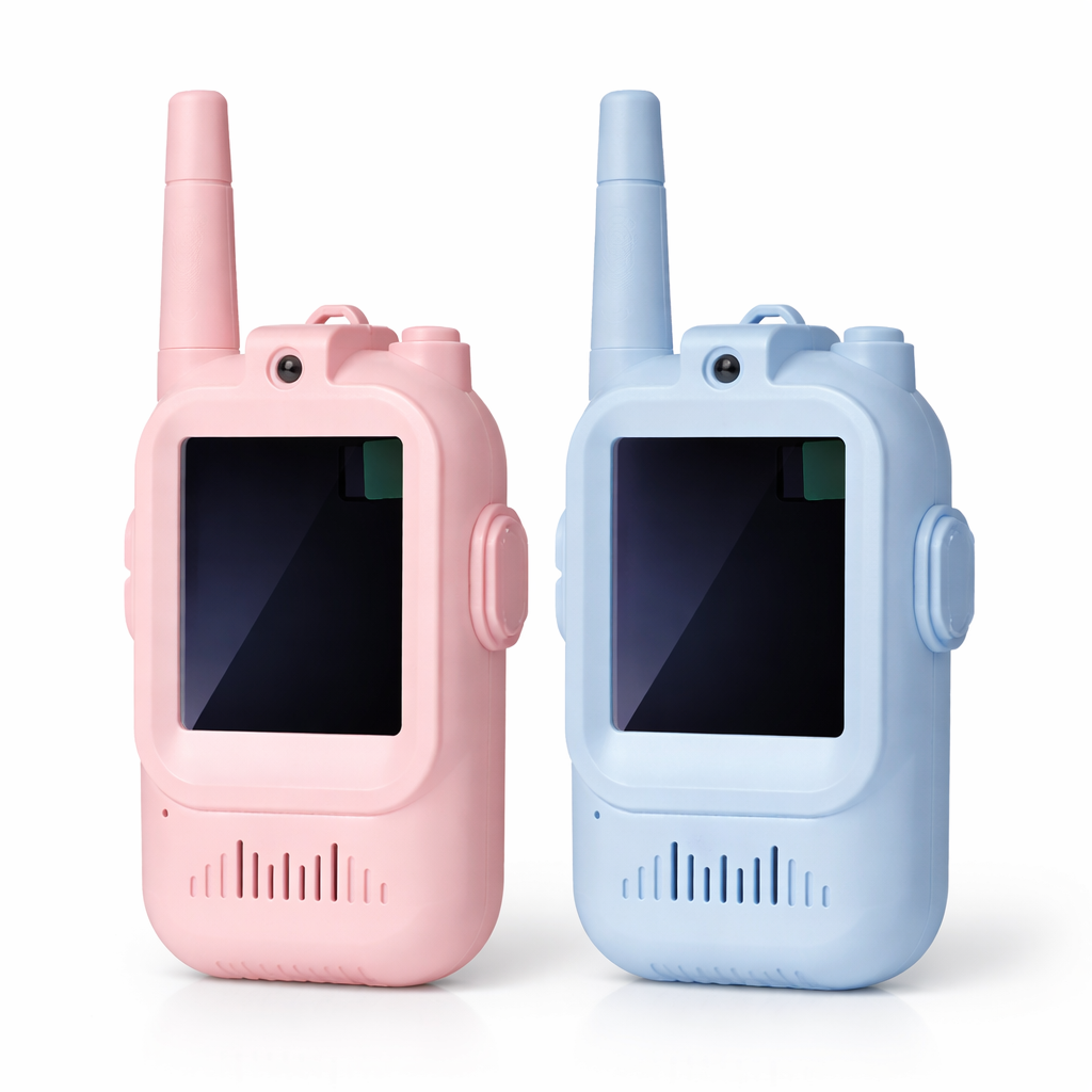 Kids Walkie Talkie Toy Set with Screen – Long Range Rechargeable Two Way Radio for Boys & Girls (Pink & Blue) - Image 5