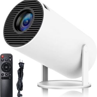 Portable Mini Projector, 4K 1080P Full HD Projector, Support Video Projector, WiFi 5G BT 5.0, Cinema Projector 180° Can Be Rotated, Android 11, Compatible with TV Stick/Windows/iOS/Android