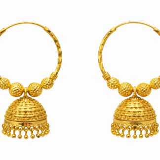 Traditional Gold Plated Jhumka Hoop Earrings for Women