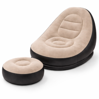 Inflatable Sofa with Household Air Pump - Air Couch Chair with Footstool for Indoor&Outdoor in Livingroom Bedroom Readingroom Office Balcony Garden Courtyard